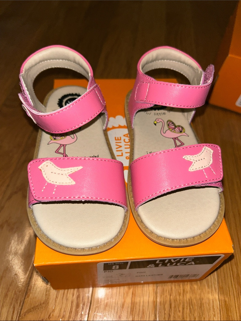 Livie & Luca Pink Flamingo Accent Girls' Sandals